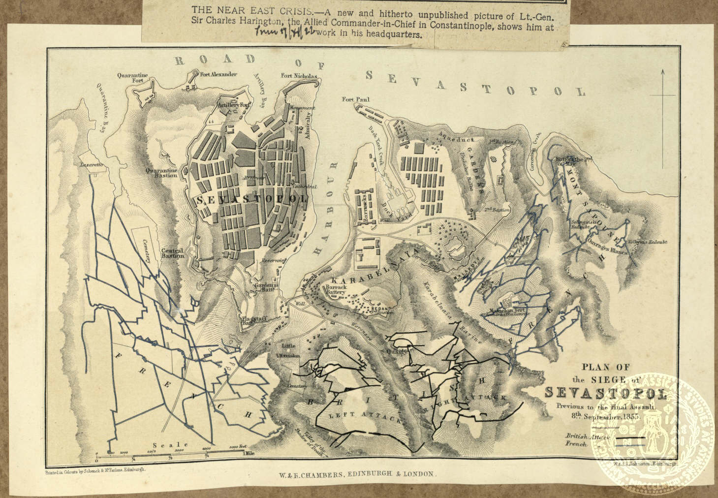 Plan of the Siege of Sevastopol previous to the final Assault, 8th September, 1855.